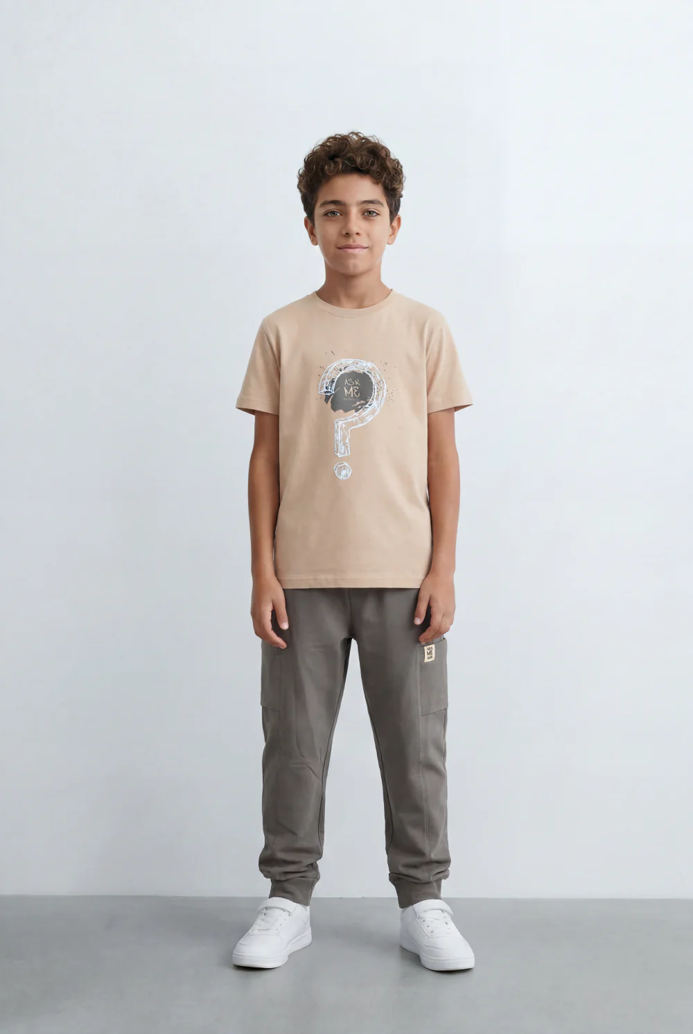 Boy's Tomato Store Question Mark Graphic Slim Fit Set Modern Casual Outfit