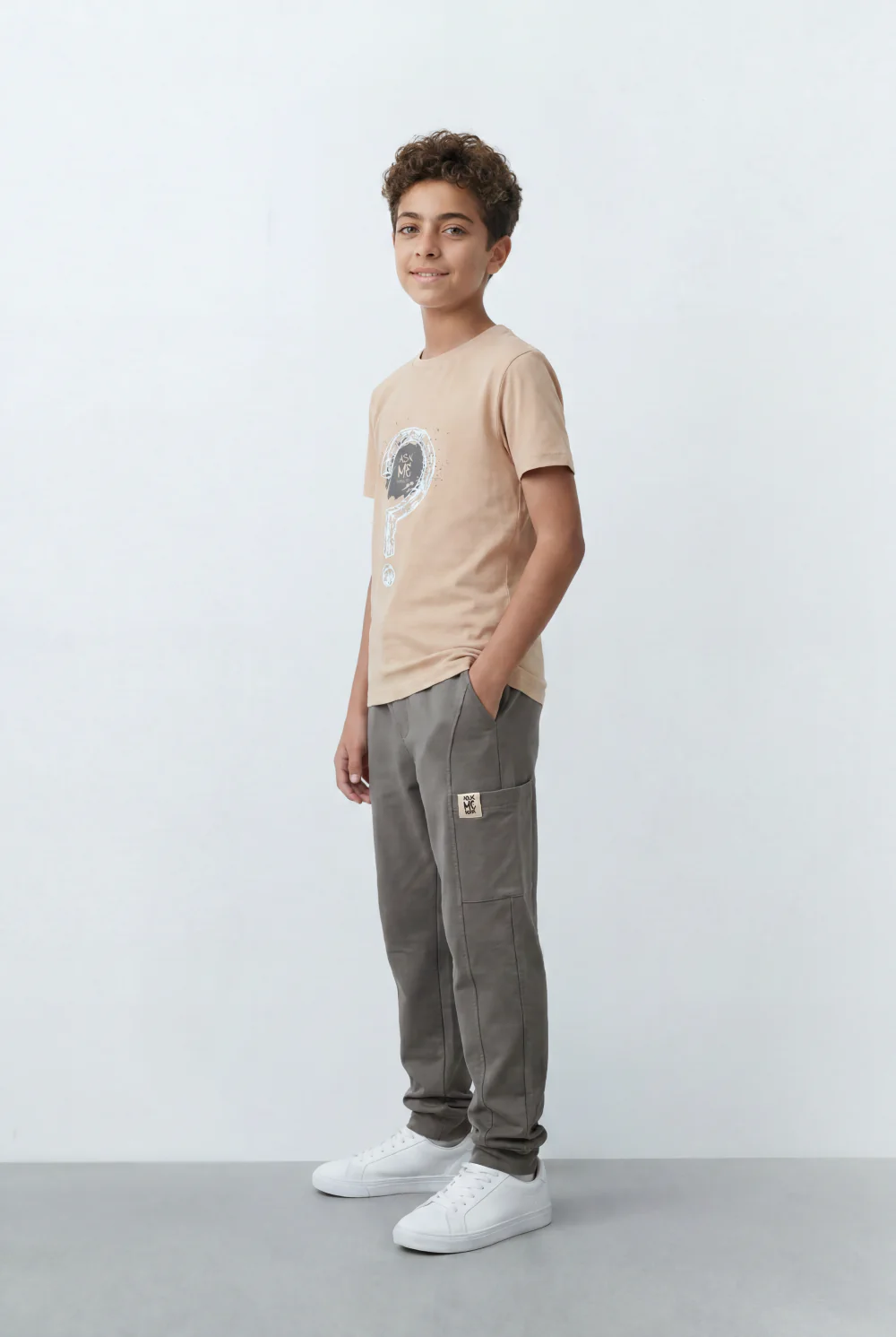 Boy's Tomato Store Question Mark Graphic Slim Fit Set Modern Casual Outfit - Image 4