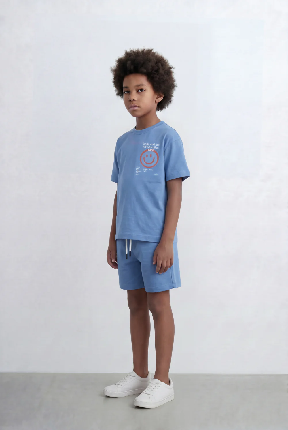Boy's Tomato Store Smile Graphic Set Matching Slim Fit Outfit - Image 3
