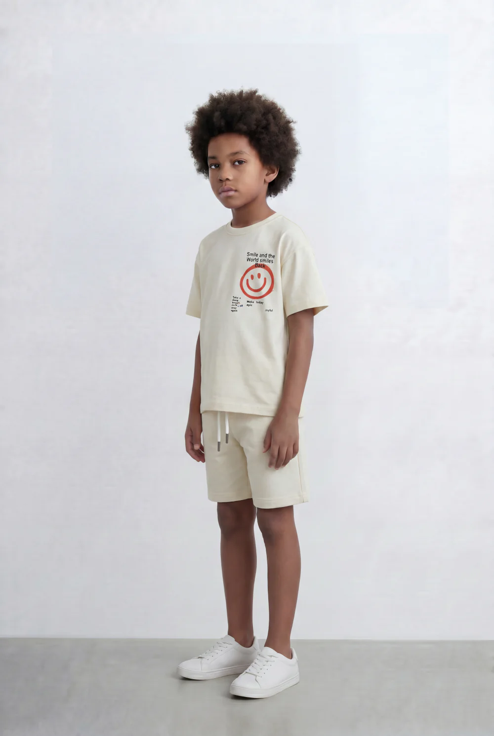 Boy's Tomato Store Smile Graphic Set Matching Slim Fit Outfit - Image 6