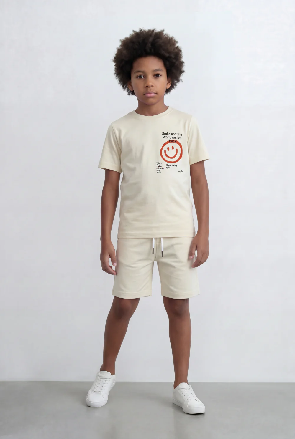 Boy's Tomato Store Smile Graphic Set Matching Slim Fit Outfit - Image 7