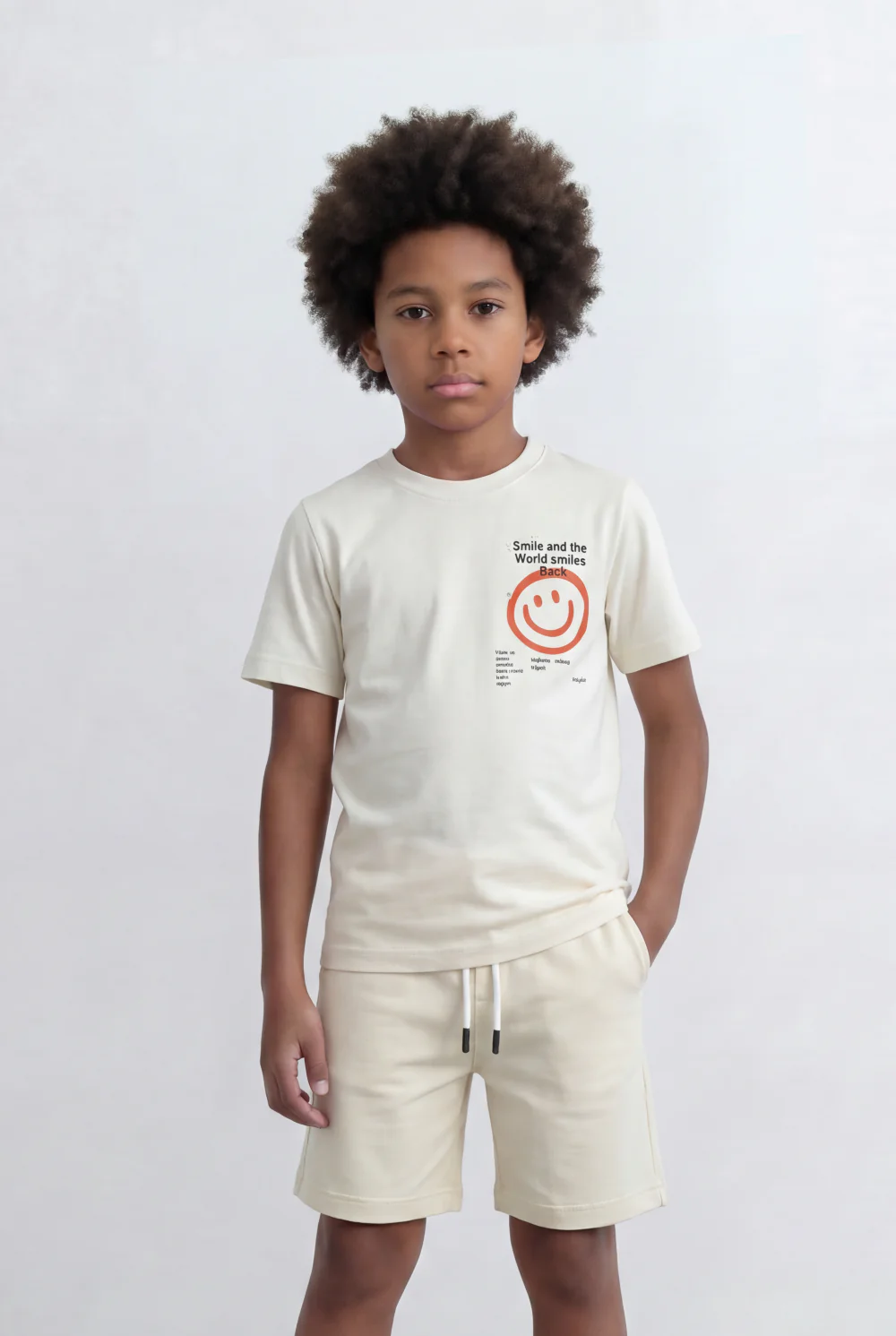 Boy's Tomato Store Smile Graphic Set Matching Slim Fit Outfit - Image 8