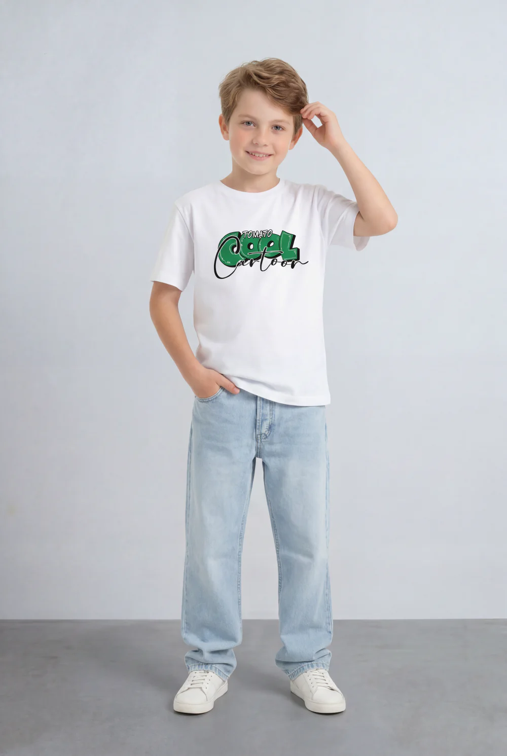 Boy's Tomato Store T-Shirt Oversized Playful Bold Color Print - Image 11
