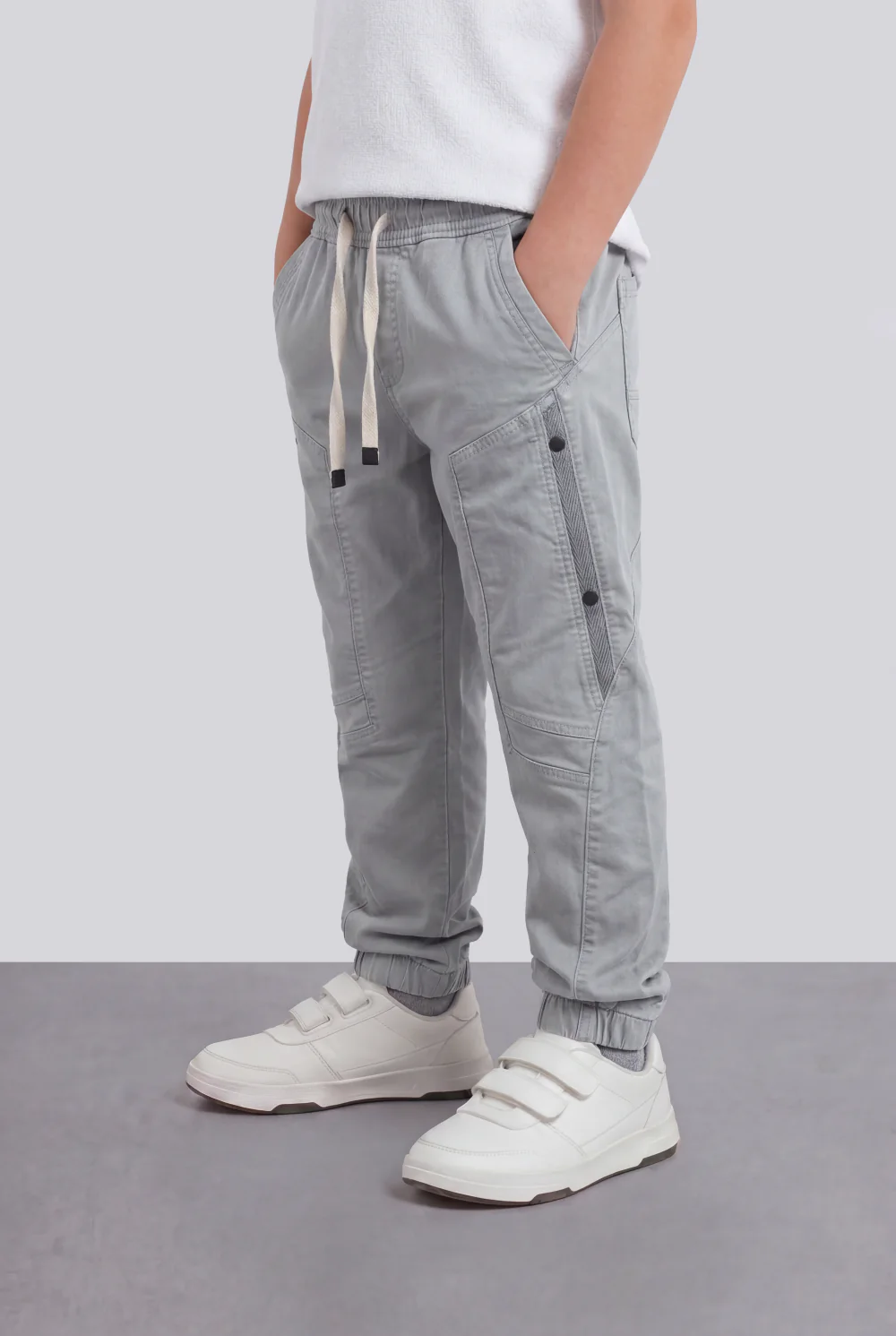 Boy's Tomato Store Utility Cargo Jogger Elastic Waist Multi Pocket Design Panel Seam Construction Elastic Cuff Hem - Image 12