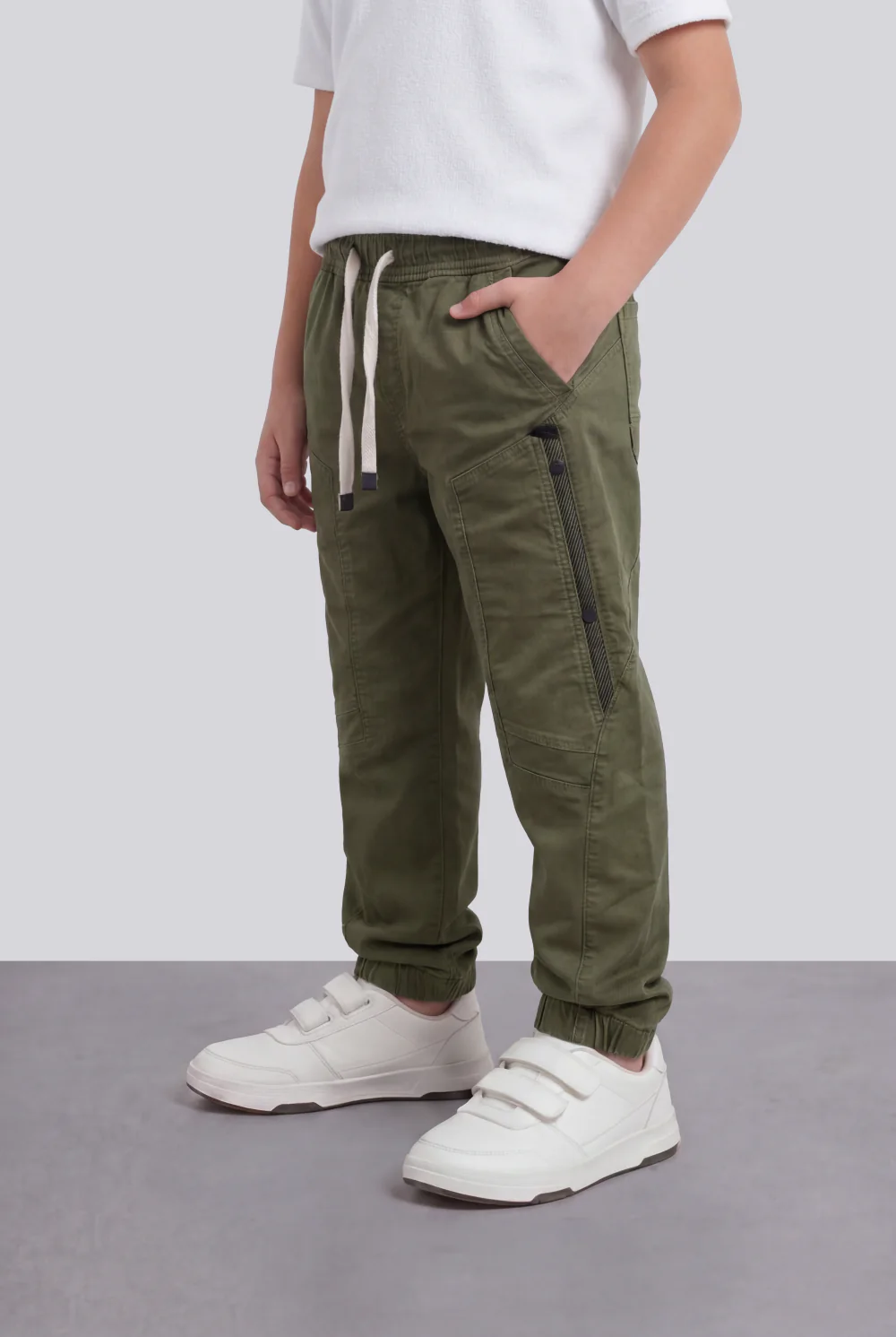 Boy's Tomato Store Utility Cargo Jogger Elastic Waist Multi Pocket Design Panel Seam Construction Elastic Cuff Hem - Image 16