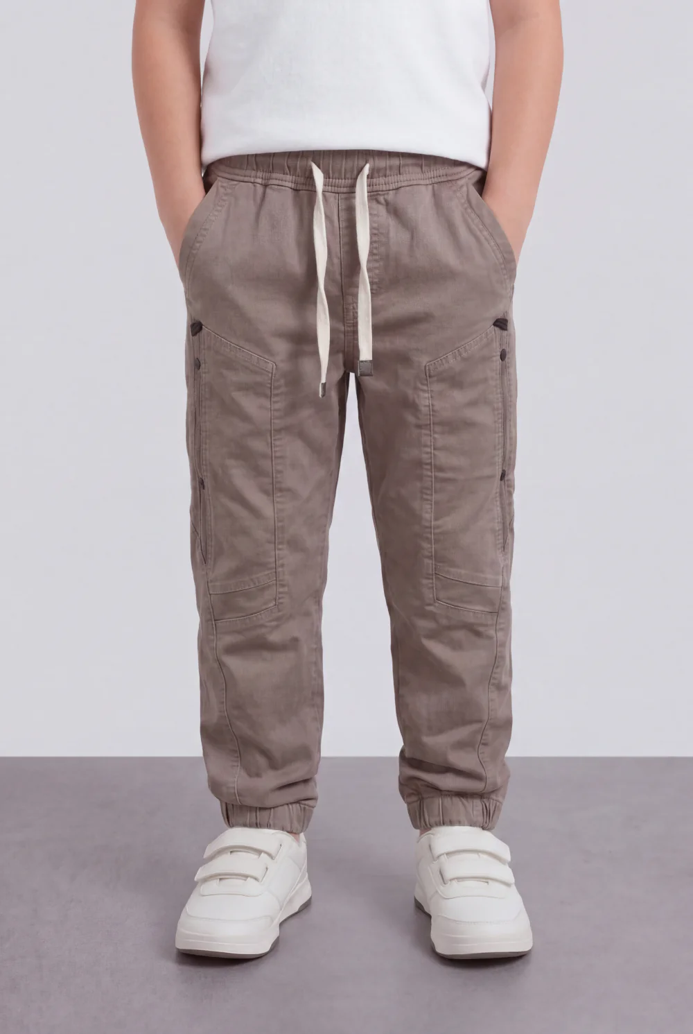 Boy's Tomato Store Utility Cargo Jogger Elastic Waist Multi Pocket Design Panel Seam Construction Elastic Cuff Hem - Image 17