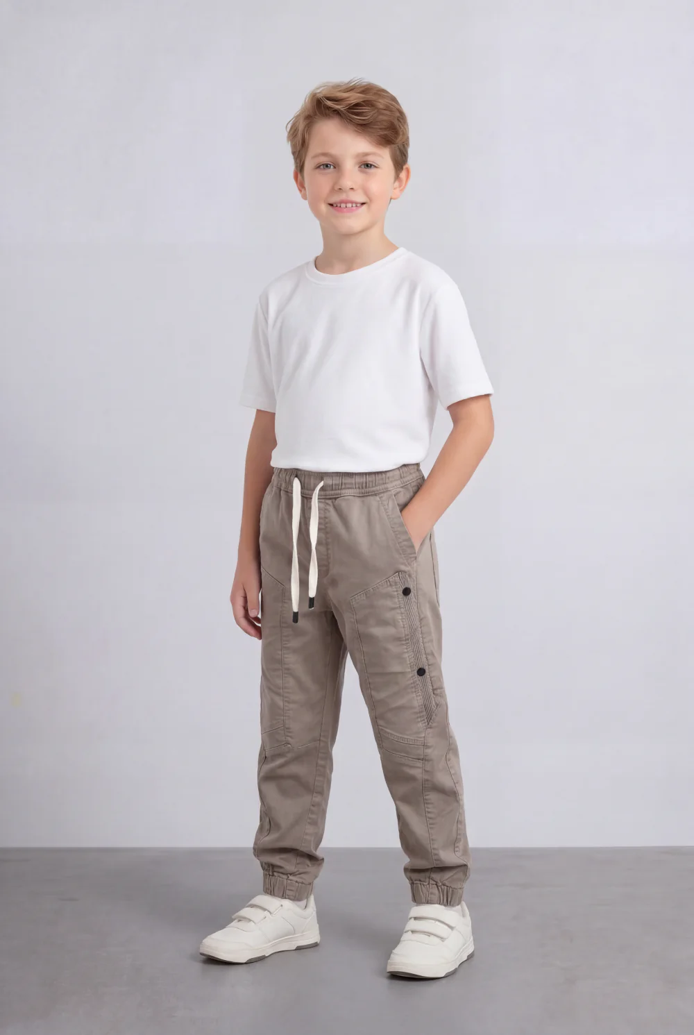 Boy's Tomato Store Utility Cargo Jogger Elastic Waist Multi Pocket Design Panel Seam Construction Elastic Cuff Hem - Image 20