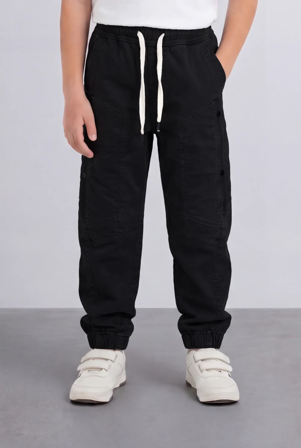 Boy's Tomato Store Utility Cargo Jogger Elastic Waist Multi Pocket Design Panel Seam Construction Elastic Cuff Hem - Image 5