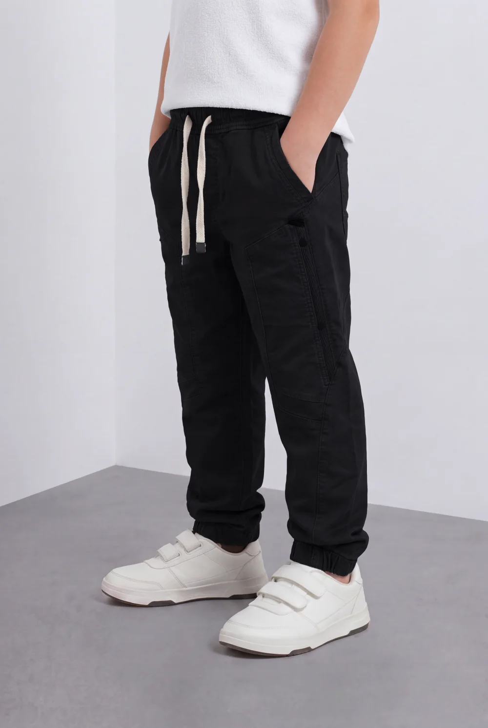 Boy's Tomato Store Utility Cargo Jogger Elastic Waist Multi Pocket Design Panel Seam Construction Elastic Cuff Hem - Image 8