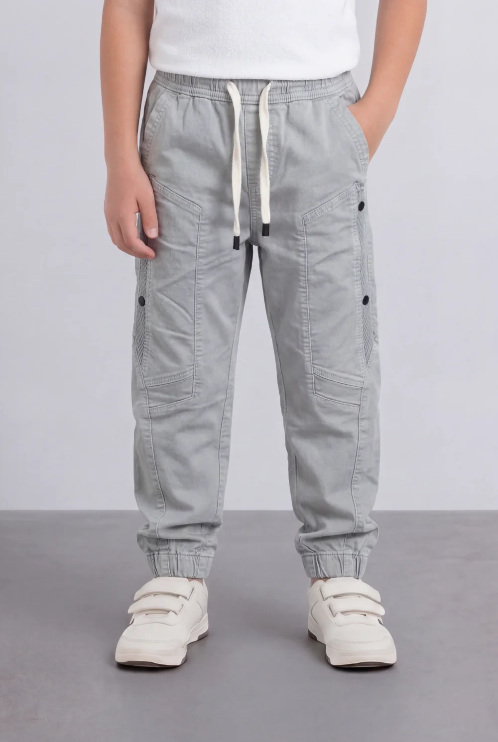 Boy's Tomato Store Utility Cargo Jogger Elastic Waist Multi Pocket Design Panel Seam Construction Elastic Cuff Hem - Image 9