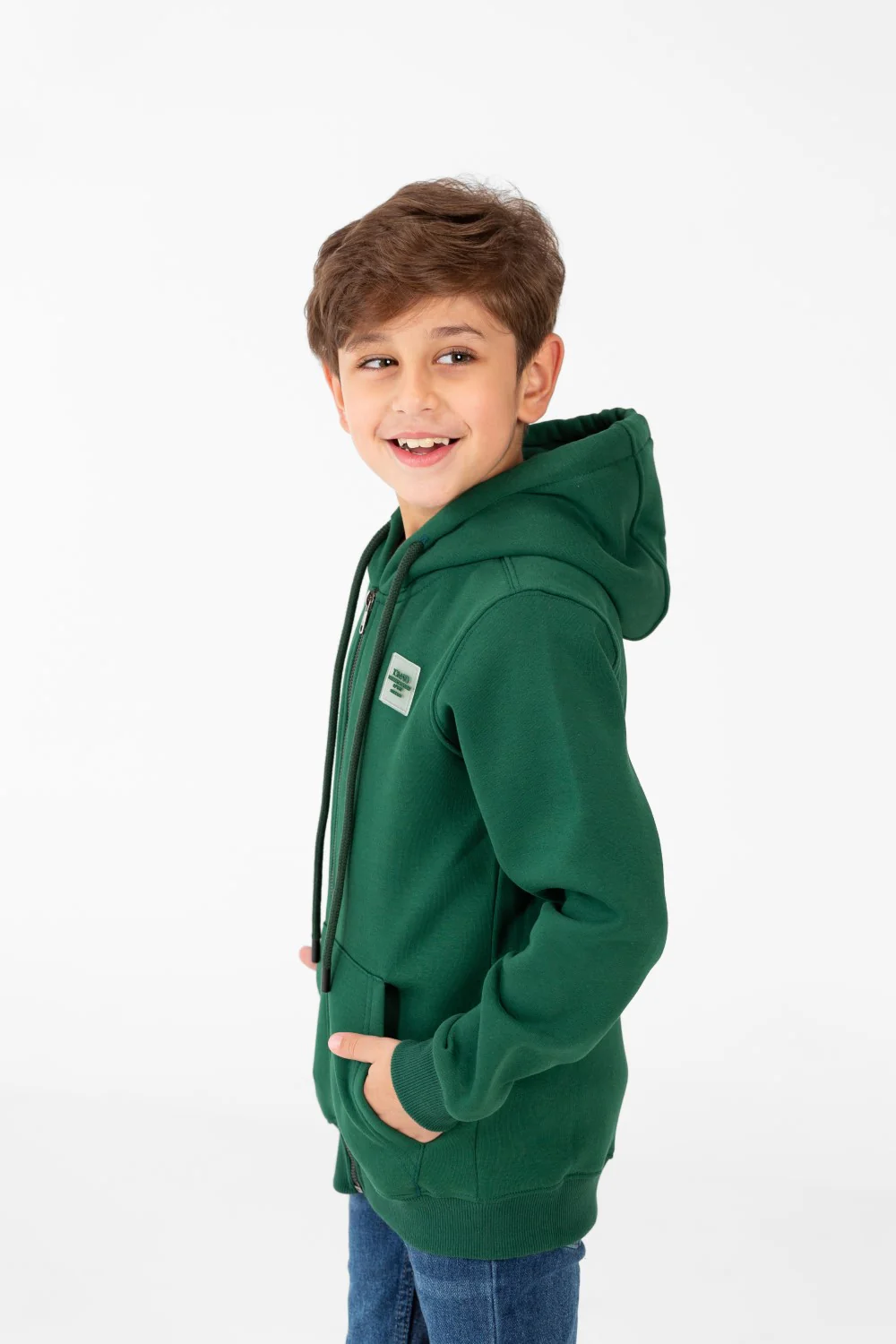 Boy's Tomato Sweatshirt With Full Zip And Long Sleeves - Image 11