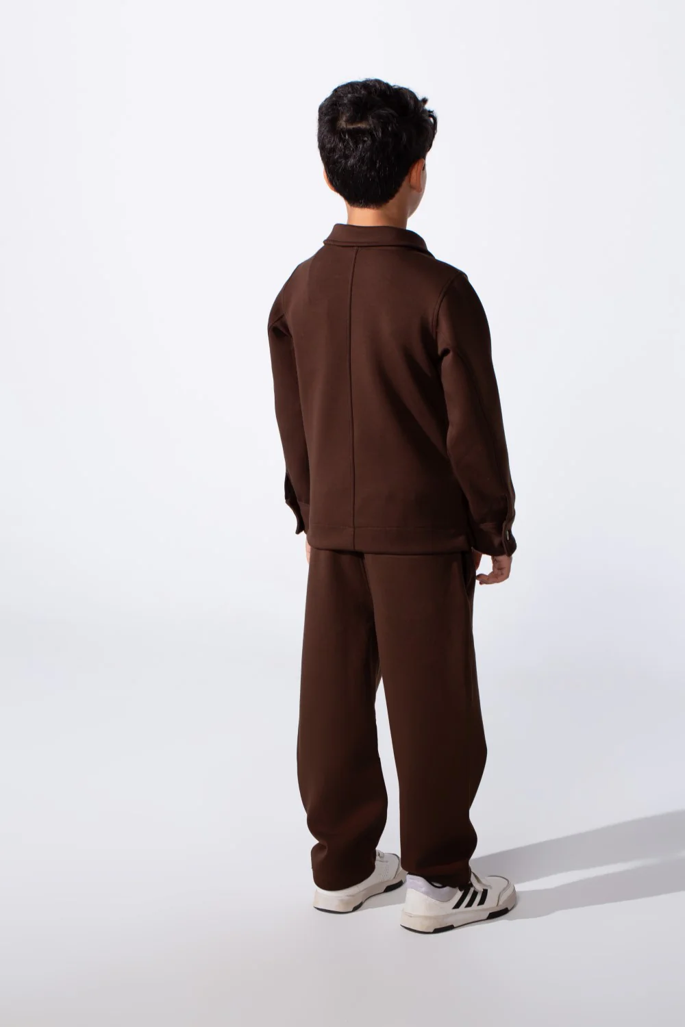 Boy's Two-Piece With Classic Polo Neck Two buttons Long Sleeve Knit Melton Daily Wear Comfortable Outfit Set - Image 6