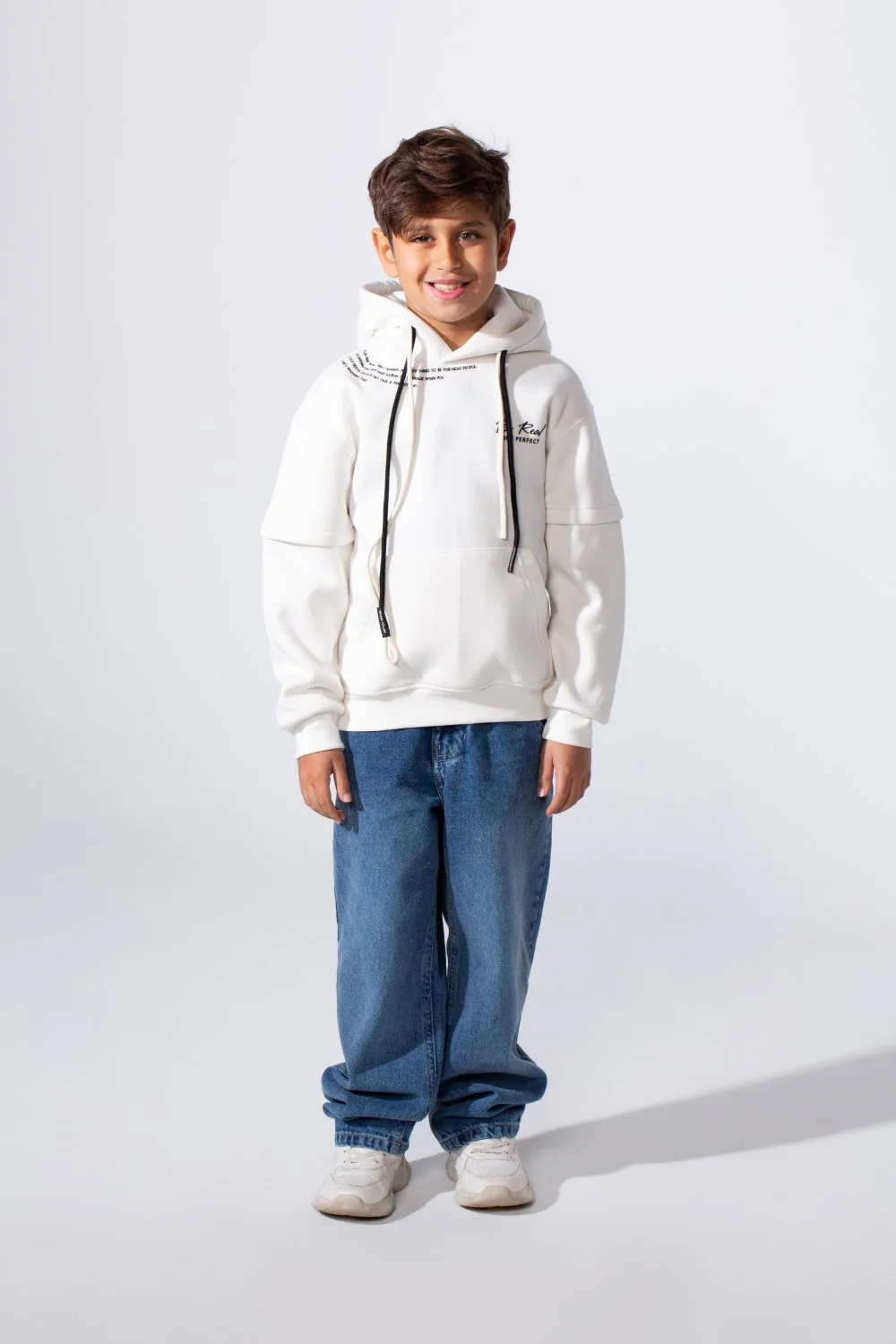 Boy's Unique Long Sleeves One Shoulder Print Casual Comfy Slim Fit Melton Hooded Sweatshirt - Image 11
