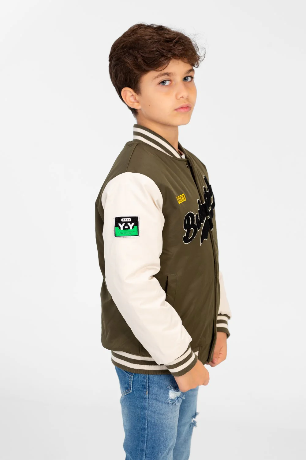 Boy's Varsity Waterproof Long Sleeve Baseball Jacket - Image 3