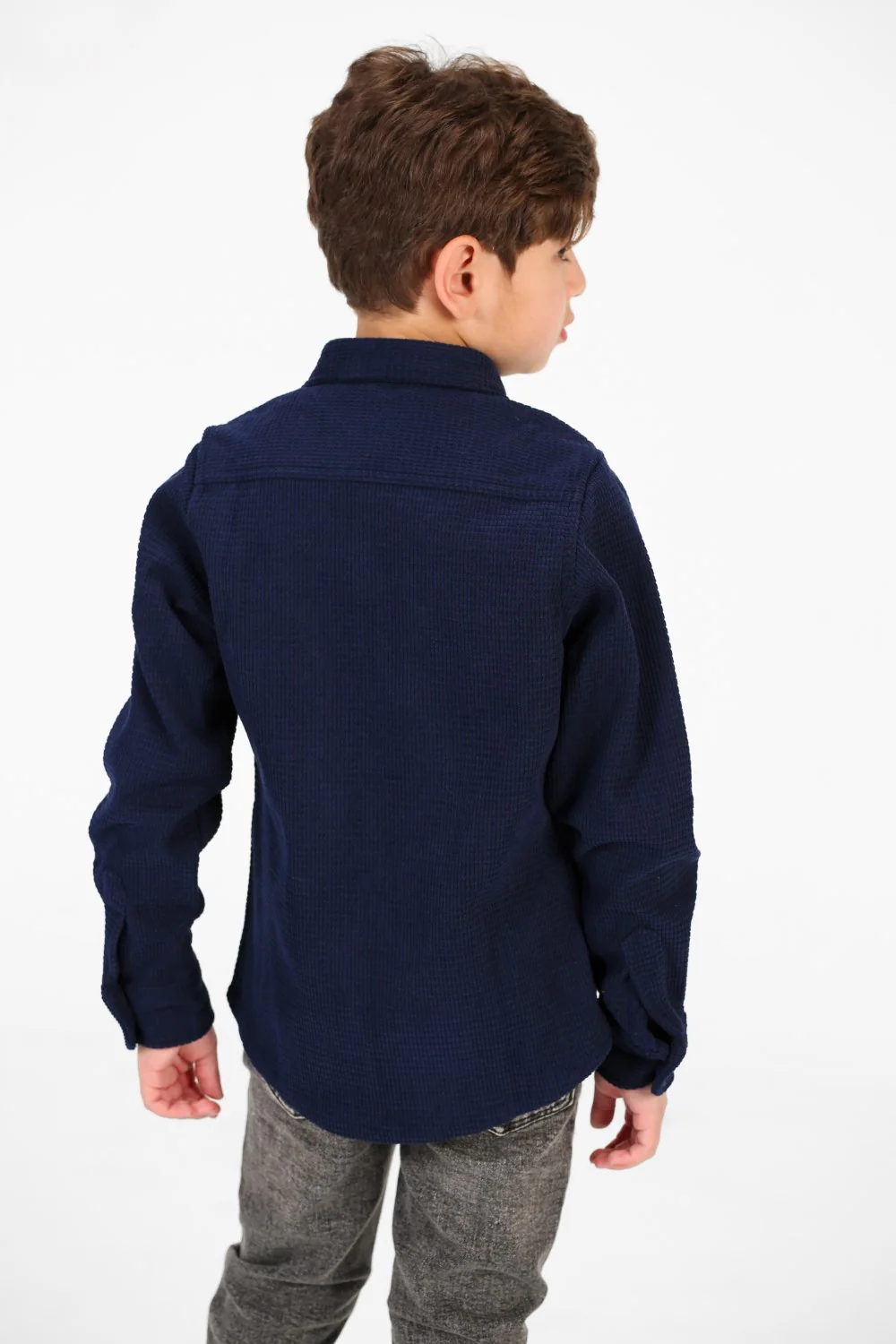 Boy's Velvet Button Front Long Sleeve Shirt - Image 14