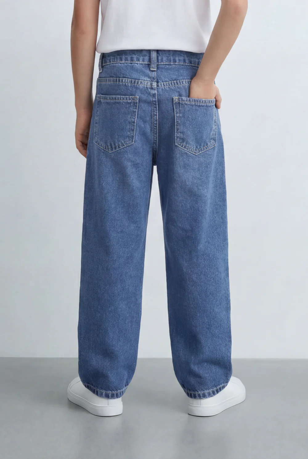 Boy's Tomato Store Washed Denim Finish Boyfriend Pants Five Pocket Styling - Image 2