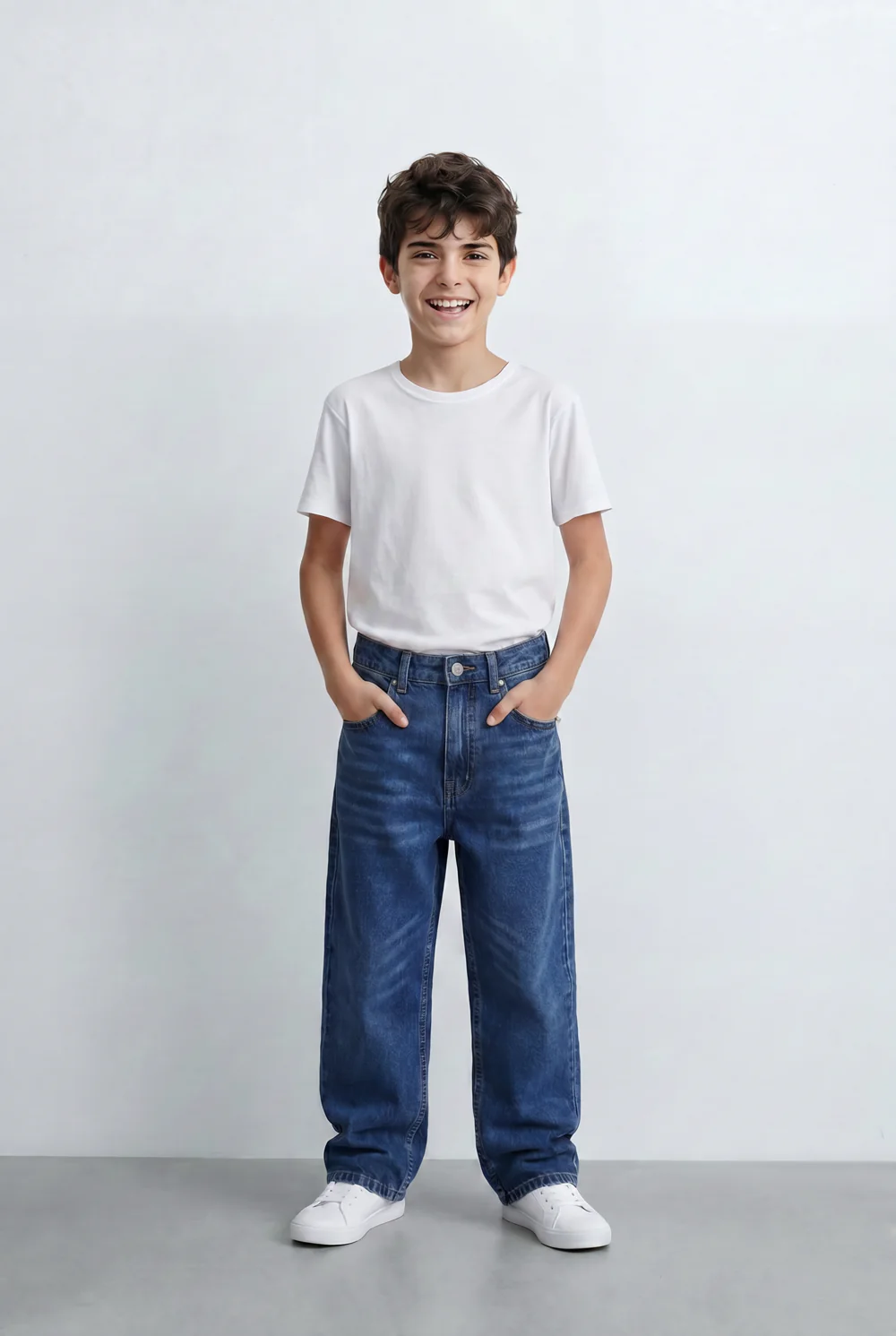 Boy's Tomato Store Washed Denim Finish Boyfriend Pants Five Pocket Styling - Image 7