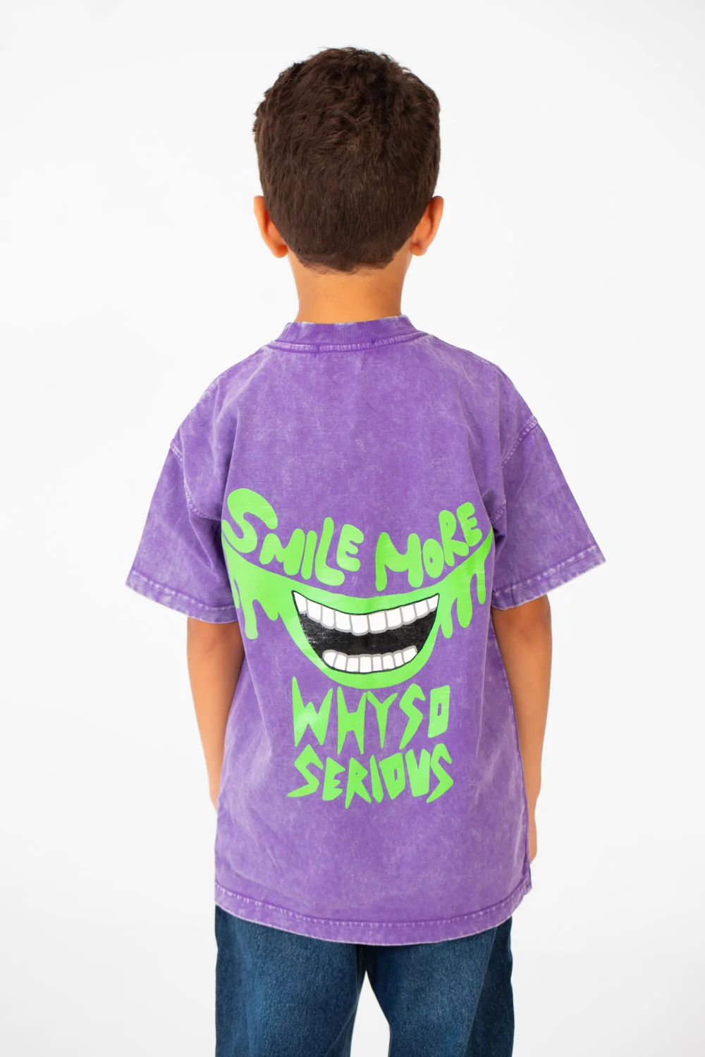 Boy's Washed Text Print Oversized T-Shirt With Short Sleeves And Round Neck - Image 10