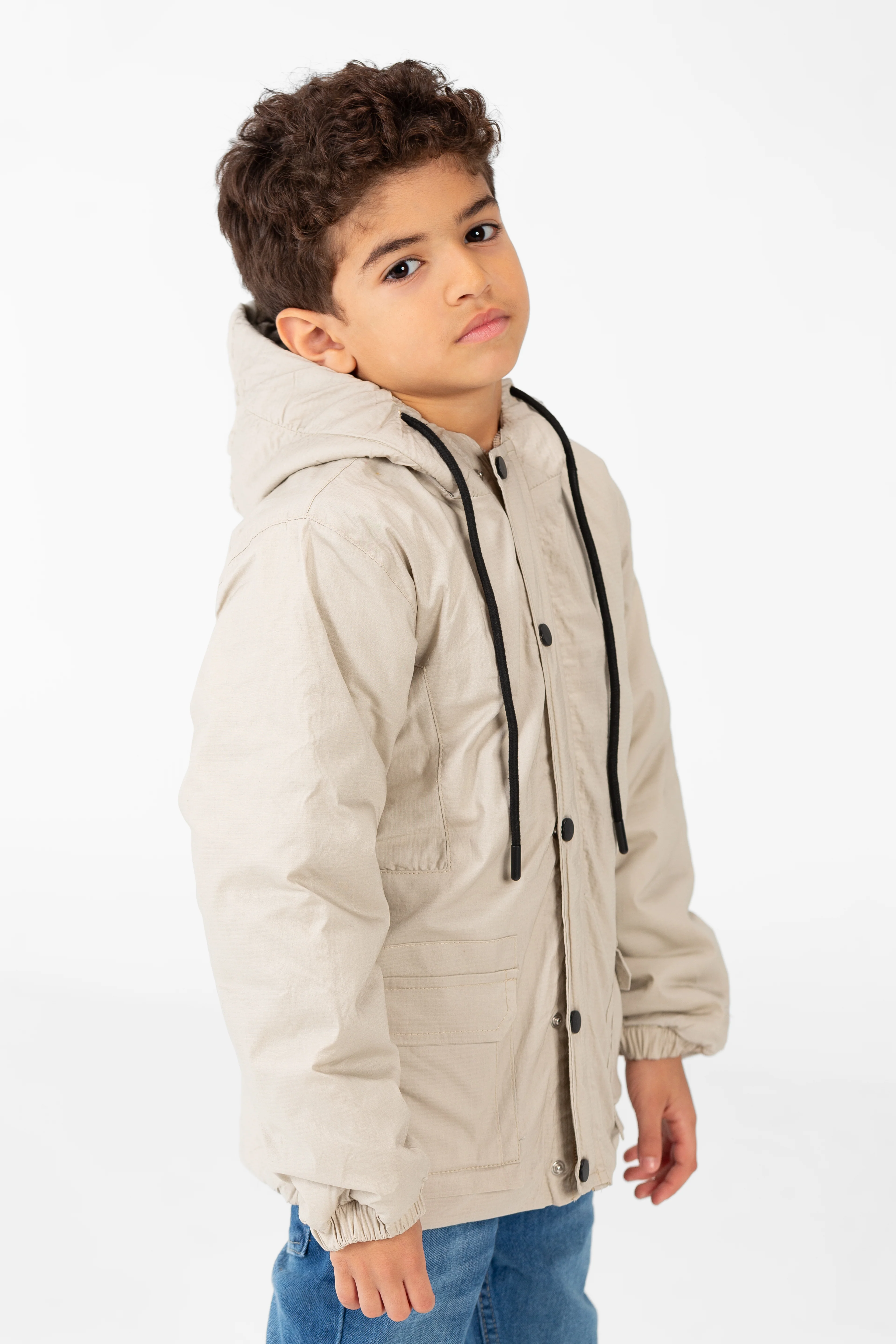 Boy's Waterproof Jacket With Hood And Front Pockets - Image 3