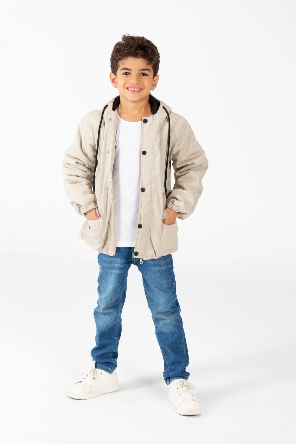 Boy's Waterproof Jacket With Hood And Front Pockets - Image 4