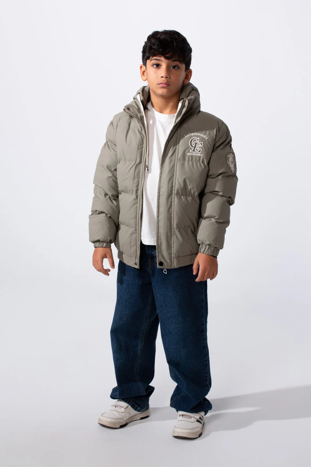 Boy's Waterproof Printed Puffer Hood Jacket With Zip Pockets - Image 11