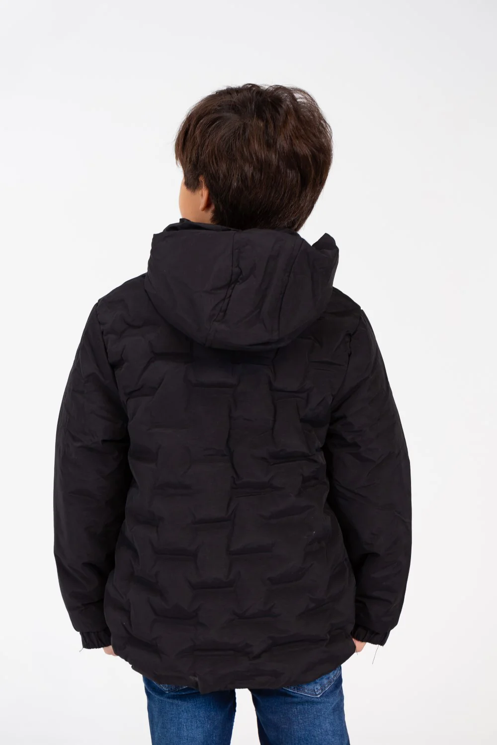 Boy's Waterproof Puffer Jacket With Front Pockets And Long Sleeves - Image 6