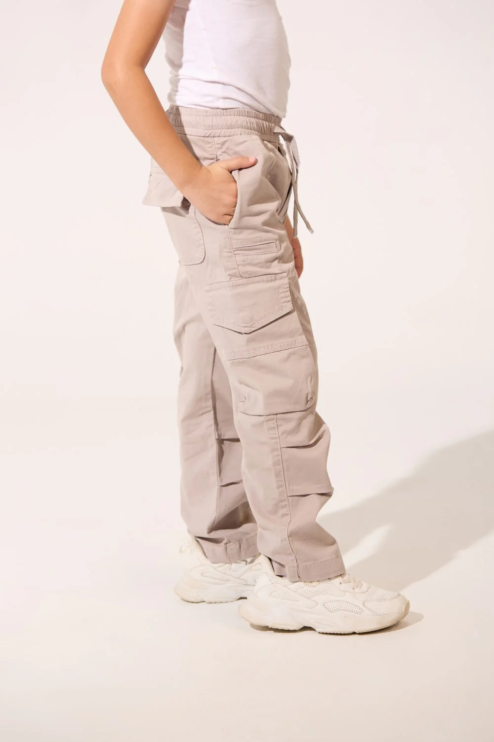 Boy's Wide Leg Gabardine Sherwal Pants With Modern Side Pockets - Image 11