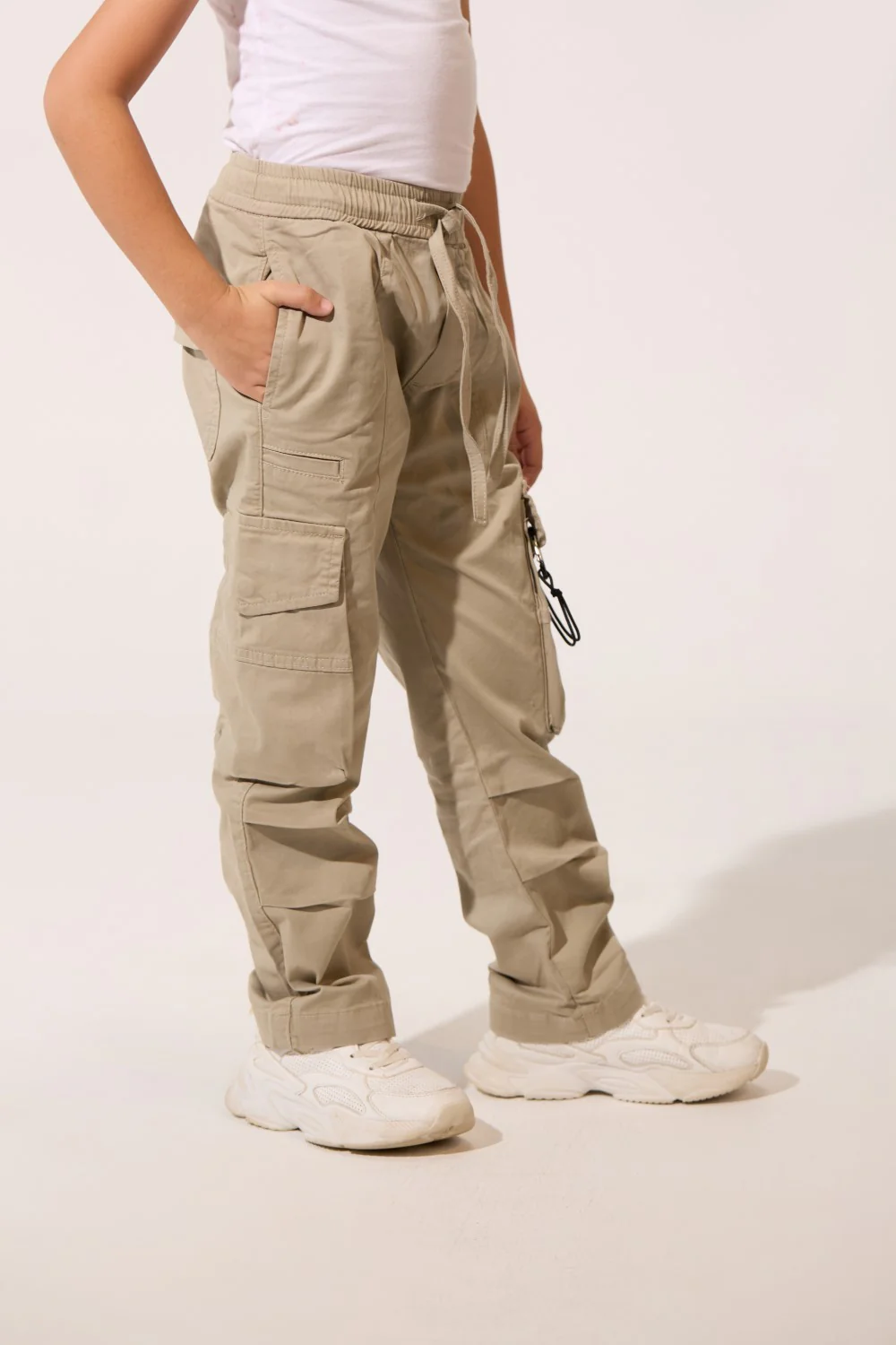 Boy's Wide Leg Gabardine Sherwal Pants With Modern Side Pockets - Image 15