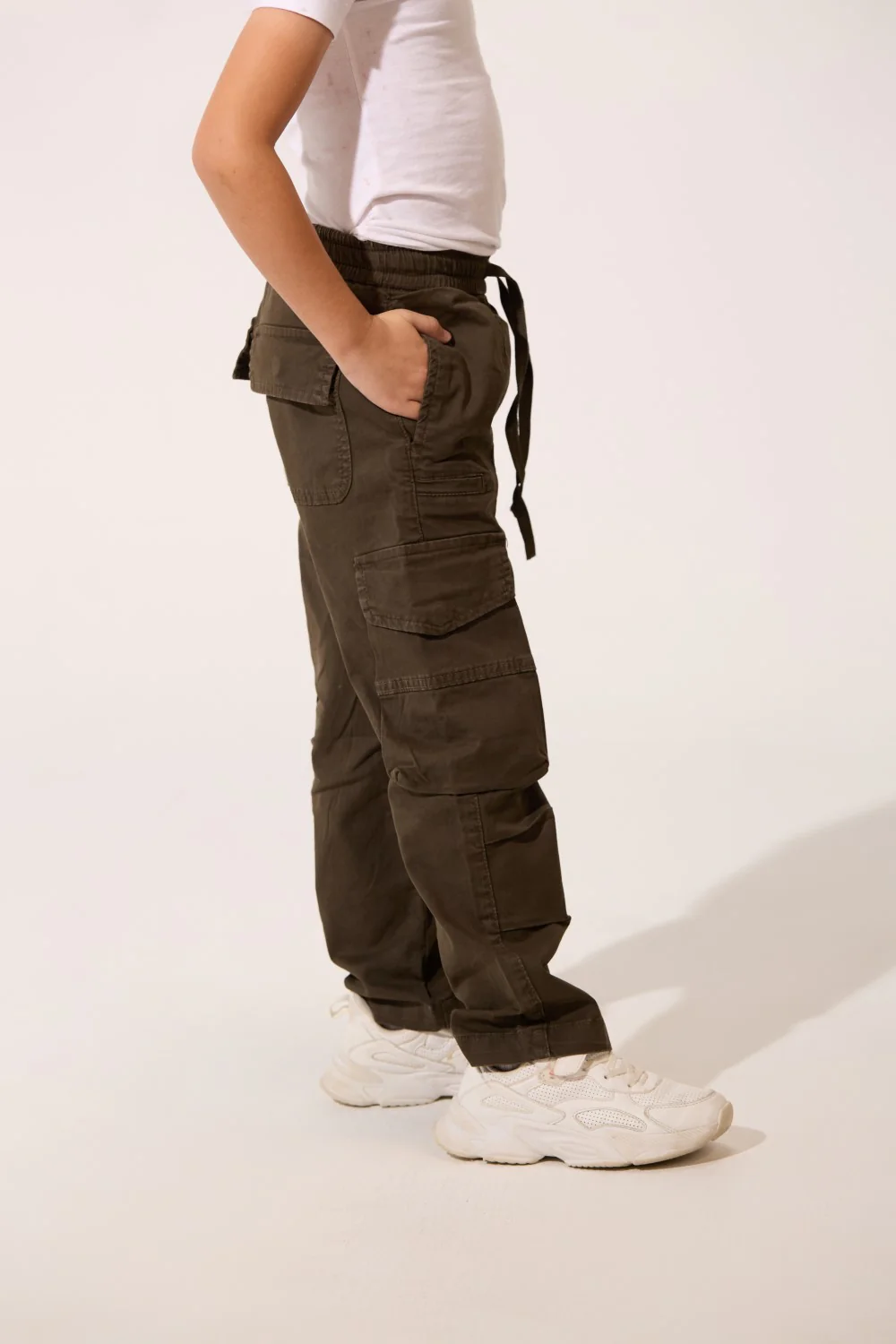 Boy's Wide Leg Gabardine Sherwal Pants With Modern Side Pockets - Image 19