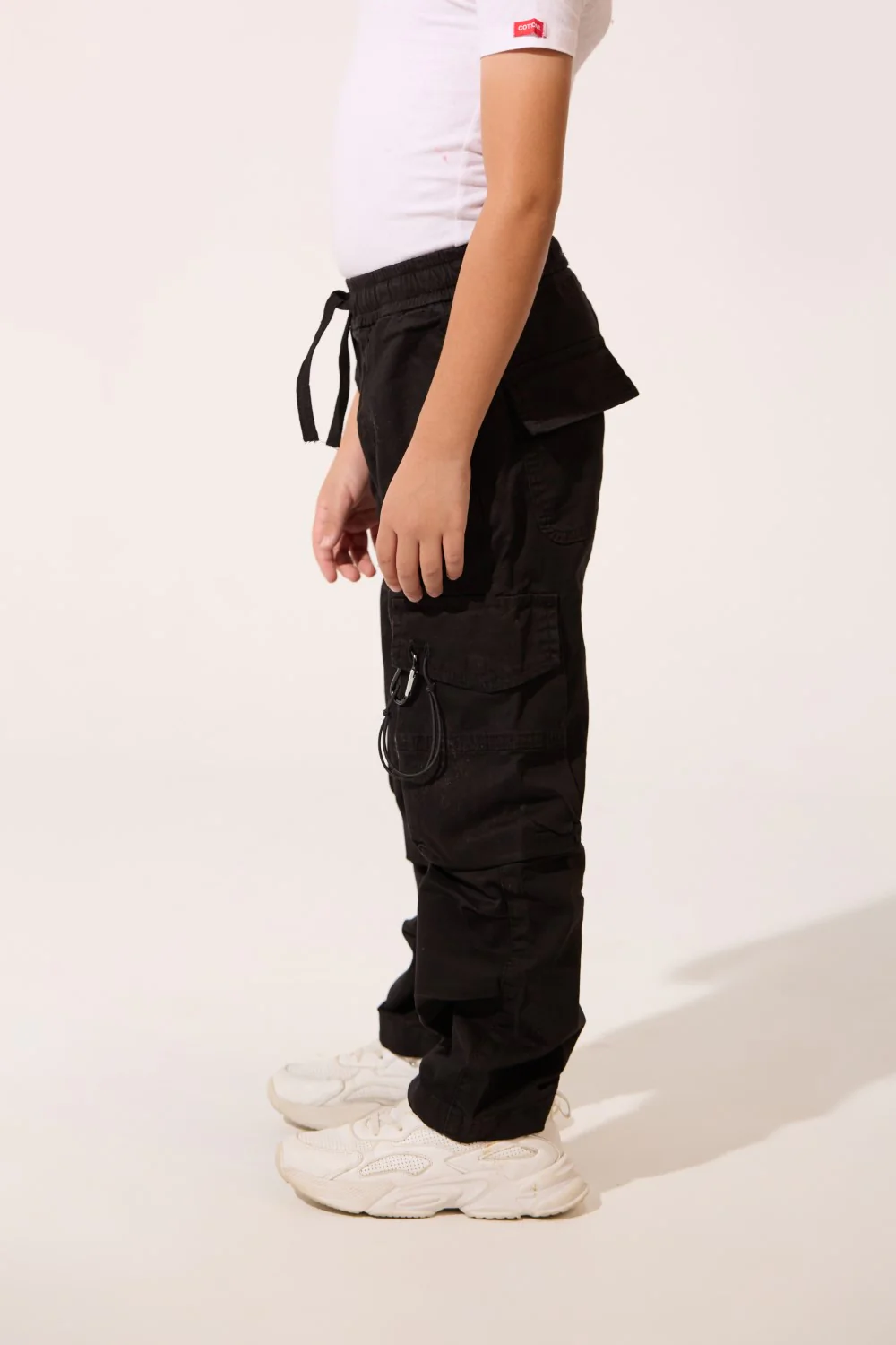 Boy's Wide Leg Gabardine Sherwal Pants With Modern Side Pockets - Image 4