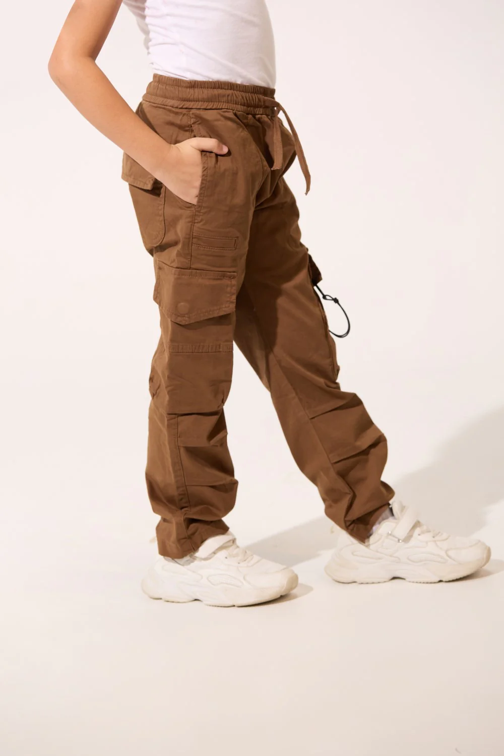 Boy's Wide Leg Gabardine Sherwal Pants With Modern Side Pockets - Image 7