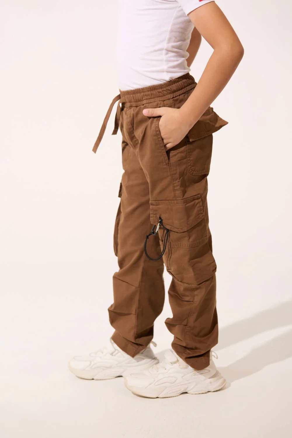 Boy's Wide Leg Gabardine Sherwal Pants With Modern Side Pockets - Image 8