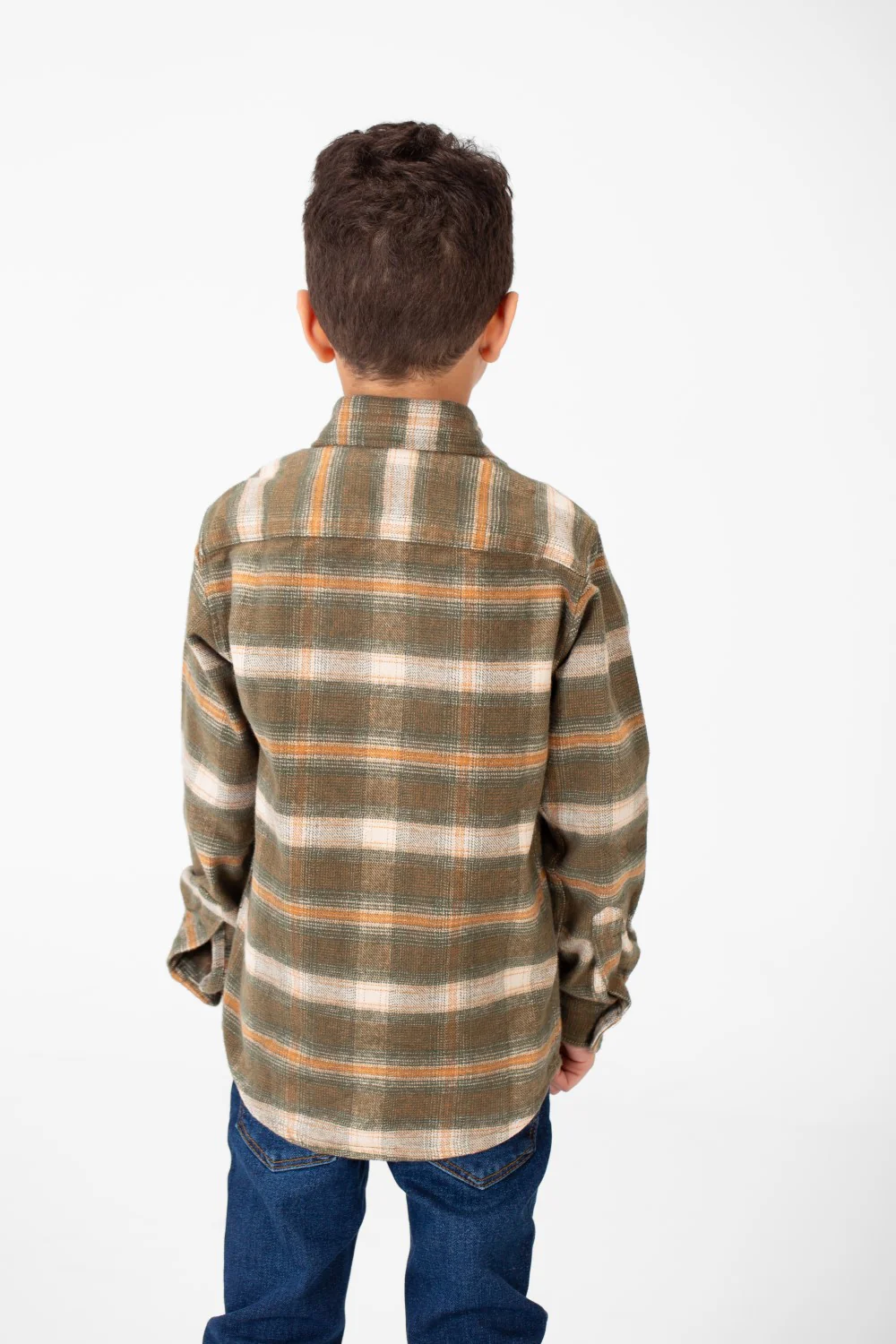 Boy's Winter Checked Shirt With Buttons And Long Sleeves - Image 10