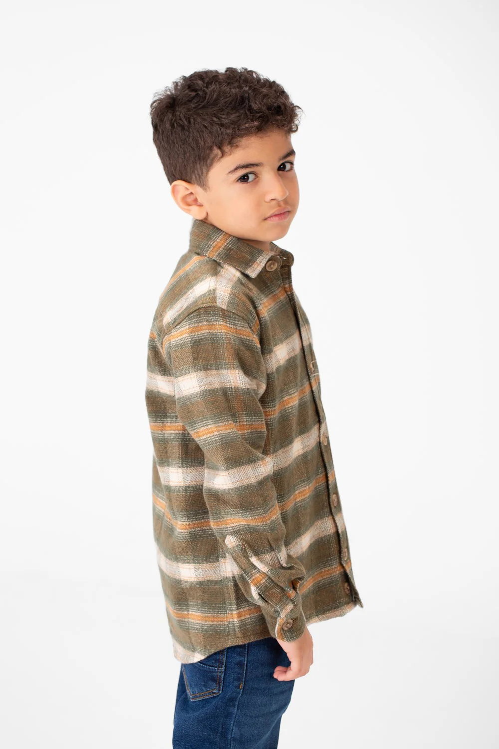 Boy's Winter Checked Shirt With Buttons And Long Sleeves - Image 11