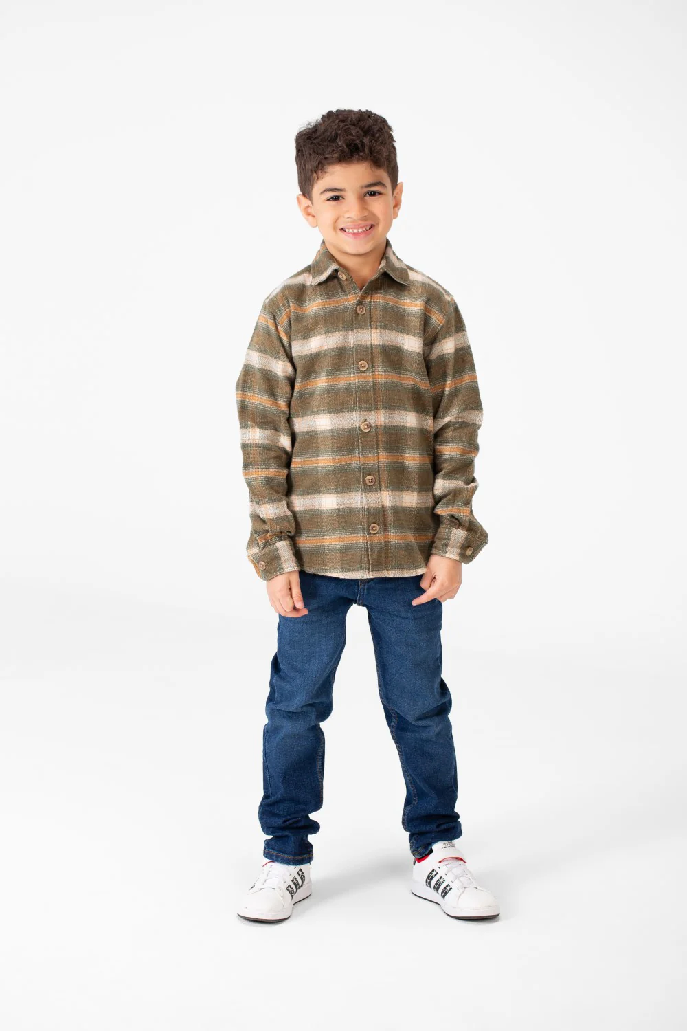 Boy's Winter Checked Shirt With Buttons And Long Sleeves - Image 12