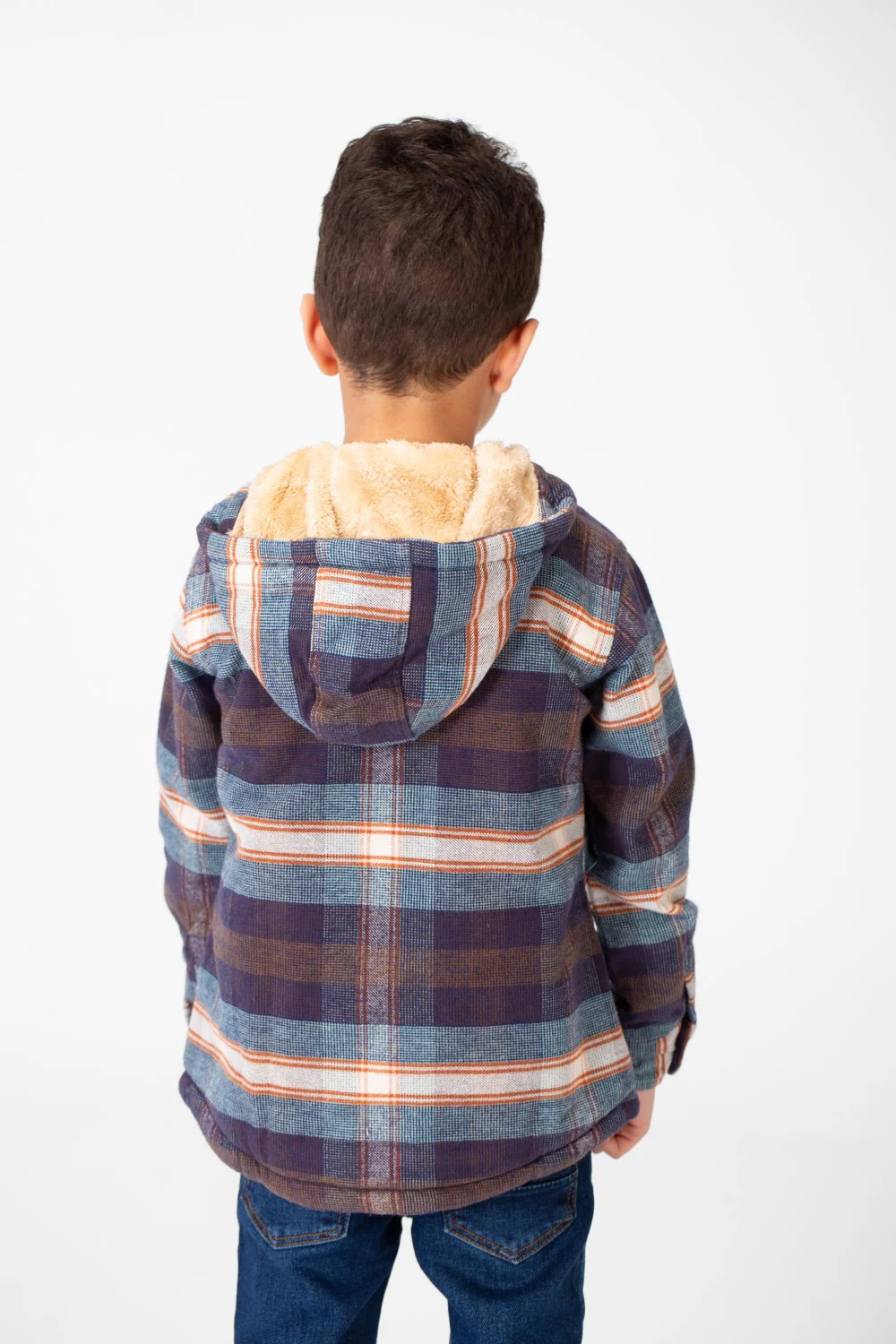 Boy's Winter Fur Padded Shirt With Zipper Closure - Image 10