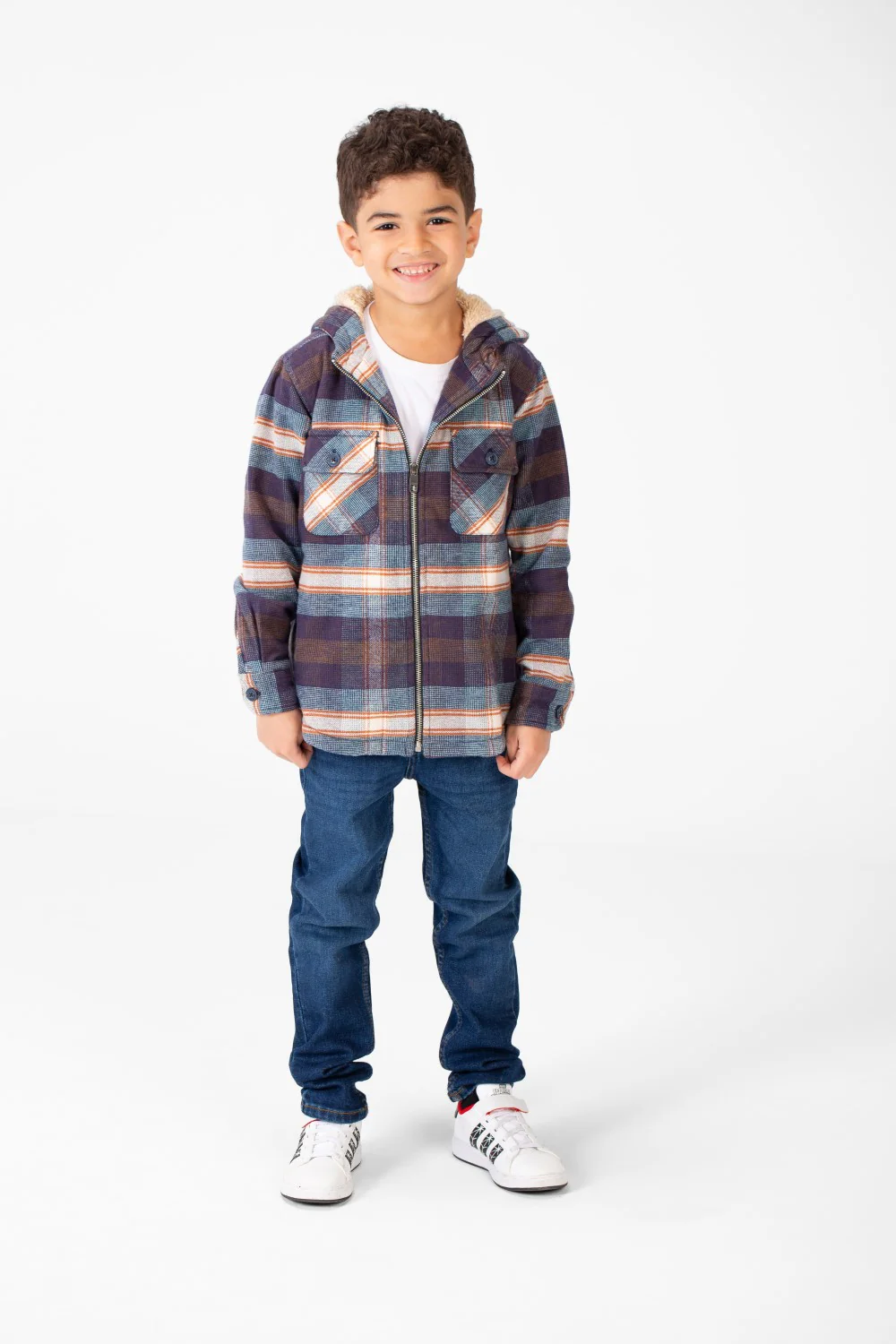 Boy's Winter Fur Padded Shirt With Zipper Closure - Image 12