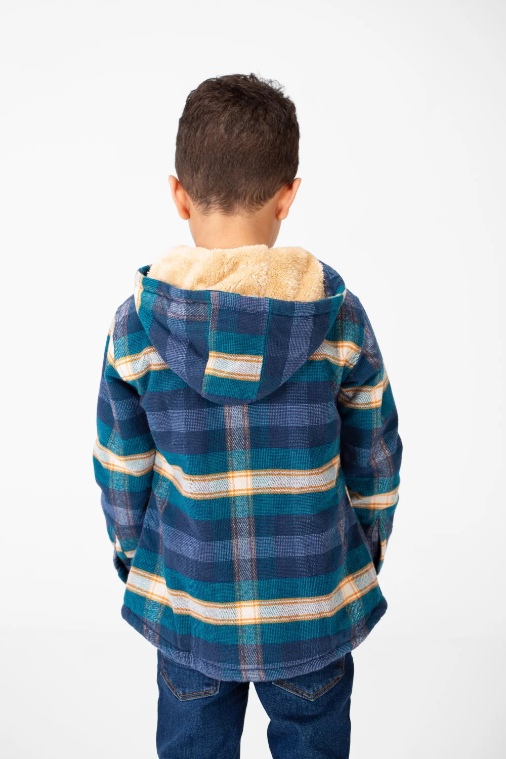Boy's Winter Fur Padded Shirt With Zipper Closure - Image 2