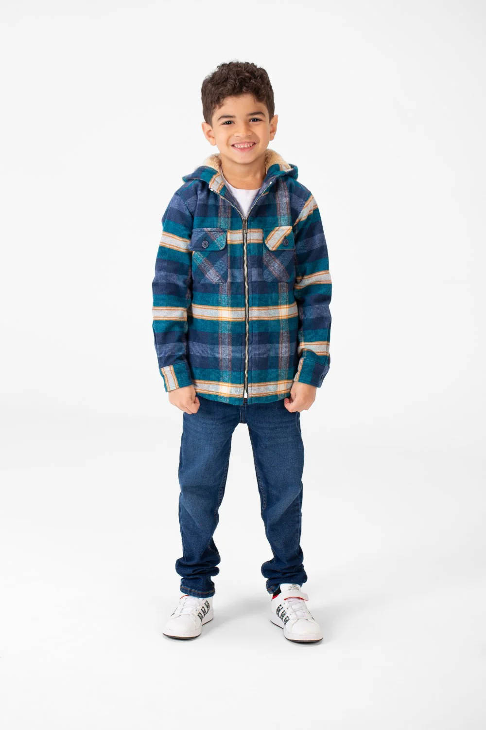 Boy's Winter Fur Padded Shirt With Zipper Closure - Image 4