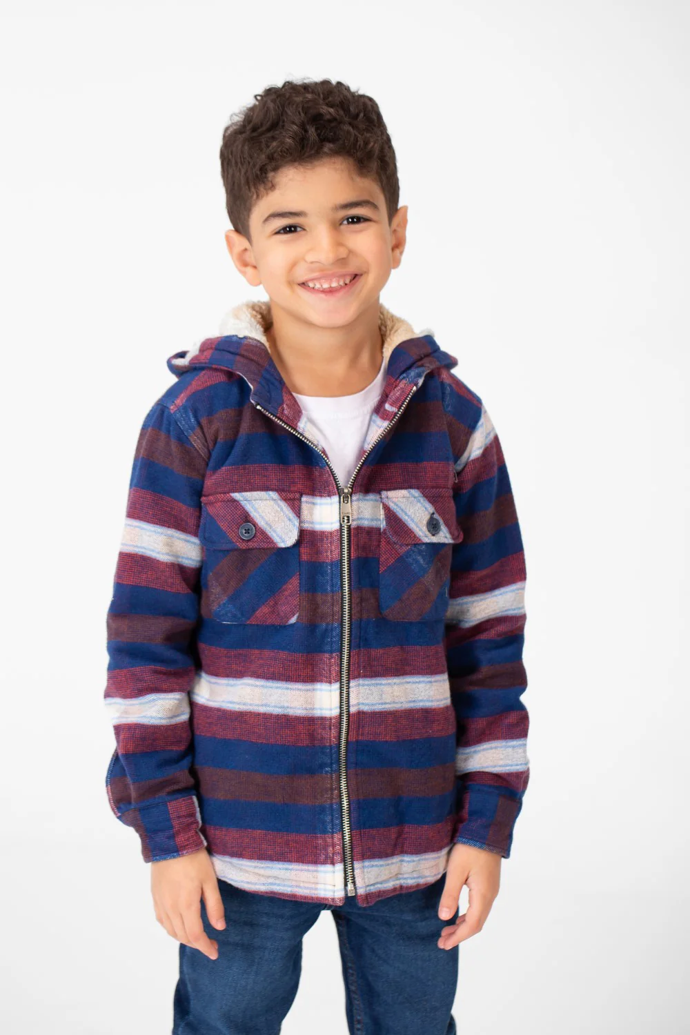 Boy's Winter Fur Padded Shirt With Zipper Closure - Image 5