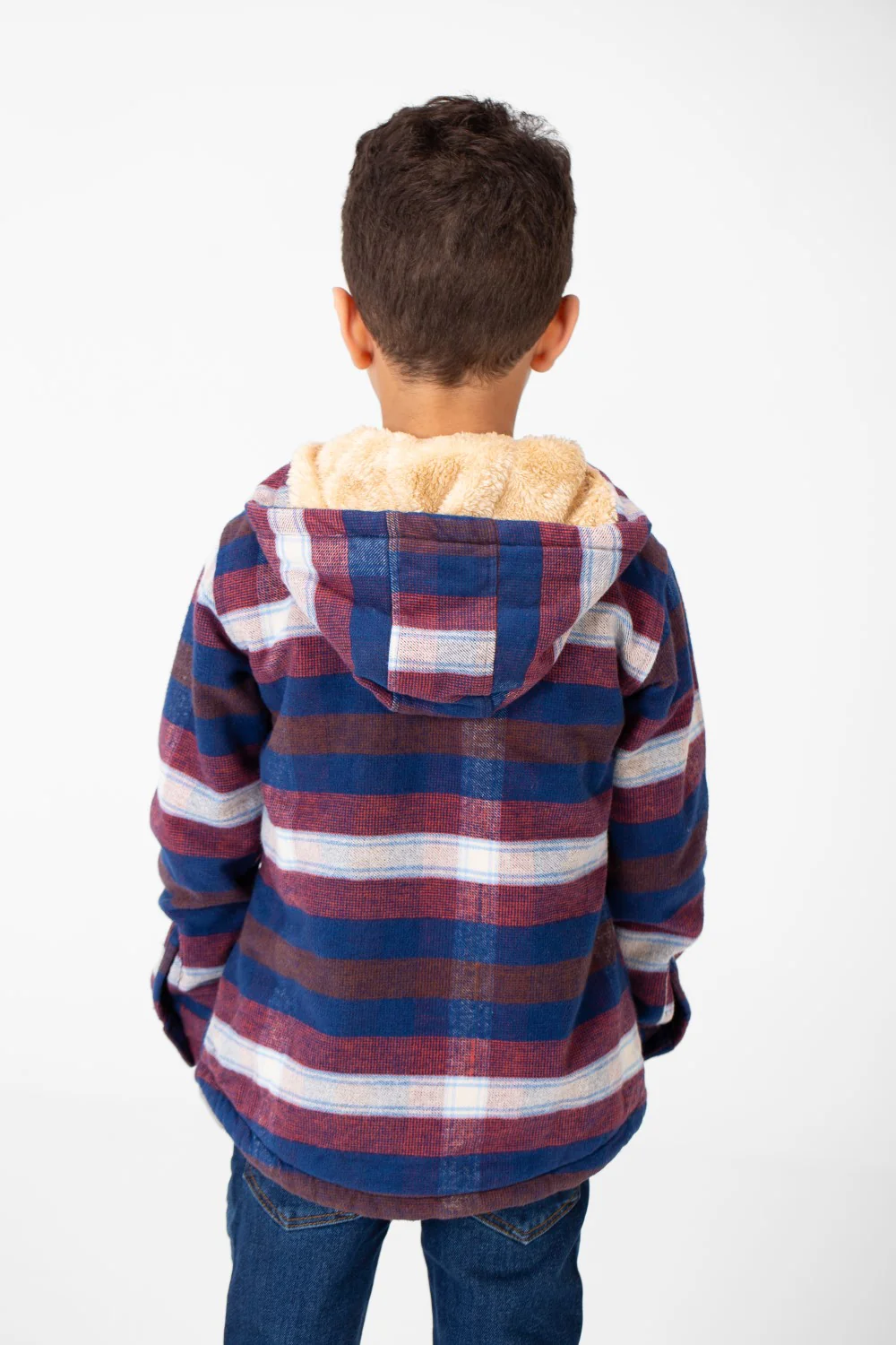 Boy's Winter Fur Padded Shirt With Zipper Closure - Image 6