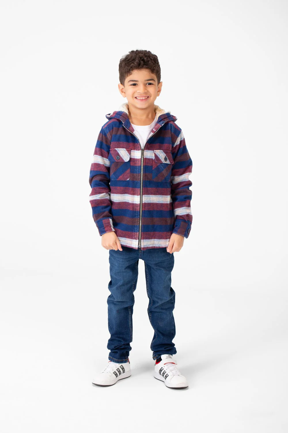 Boy's Winter Fur Padded Shirt With Zipper Closure - Image 8