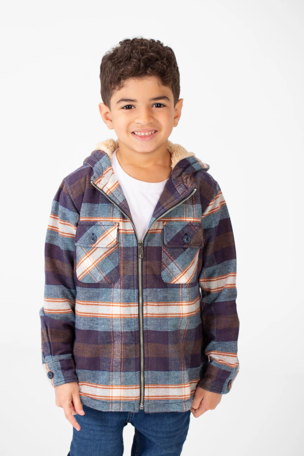 Boy's Winter Fur Padded Shirt With Zipper Closure - Image 9