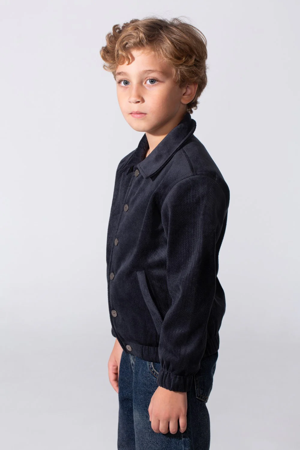 Boy's Winter Long Sleeves Slim Fit Velvet Shirt With Buttons - Image 3