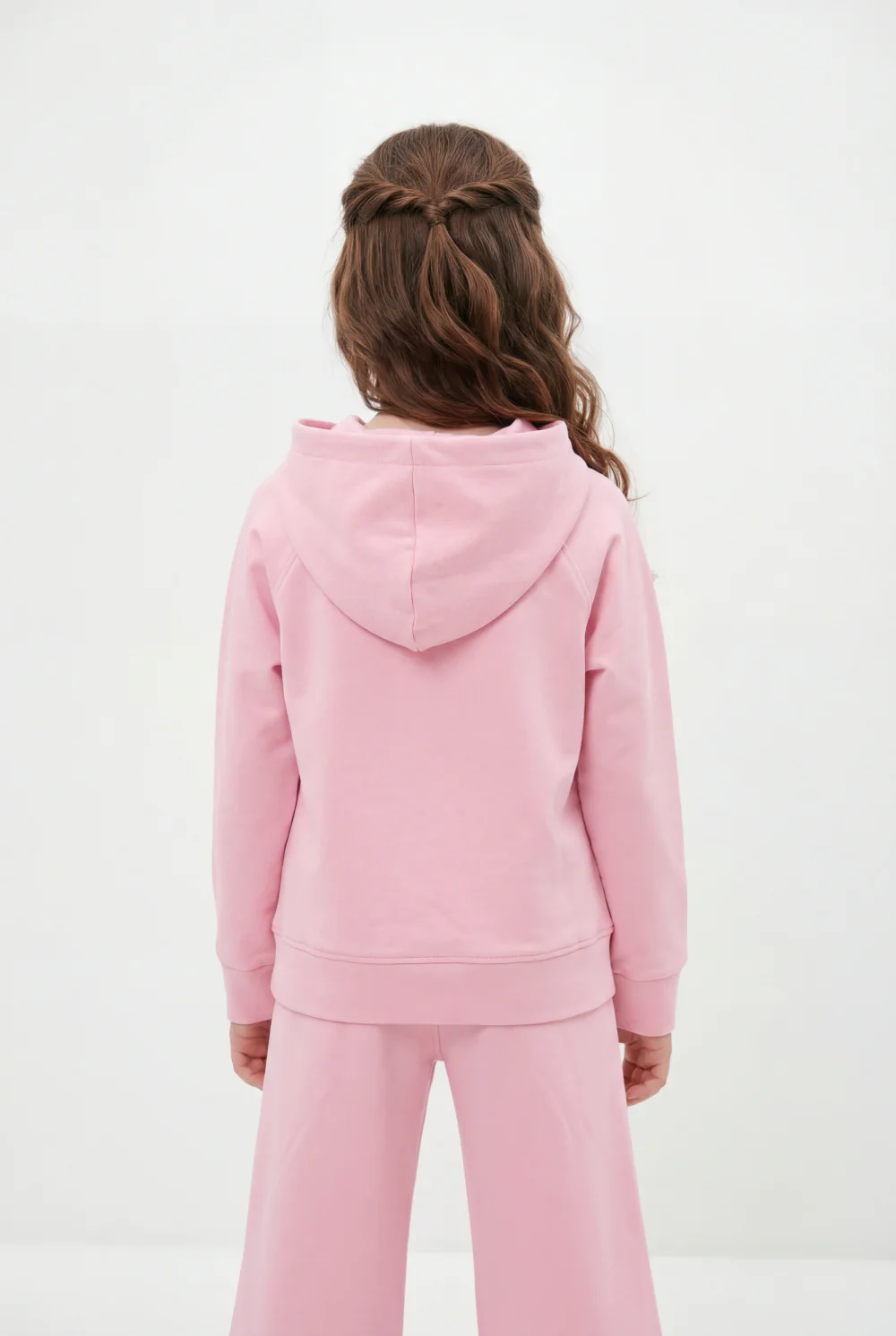 Girl’s Co-Ord Set Crossover Hood Pixelated Graphic Print Pin Tuck Seam Detail Versatile Staple Trendy Everyday Wardrobe Slim Fit Outfit - Image 10