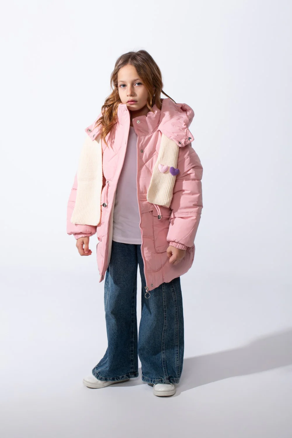 Girl’s Hooded Quilted Waterproof Puffer Jacket with Adjustable Waist - Image 8
