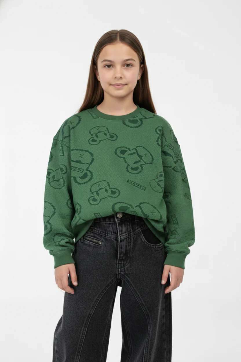 Girl’s Printed Slim Fit Comfortable Sweatshirt