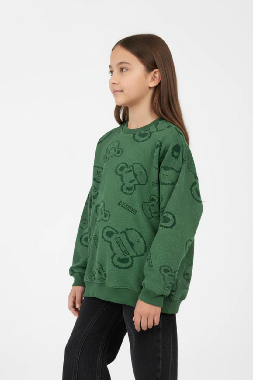 Girl’s Printed Slim Fit Comfortable Sweatshirt - Image 3