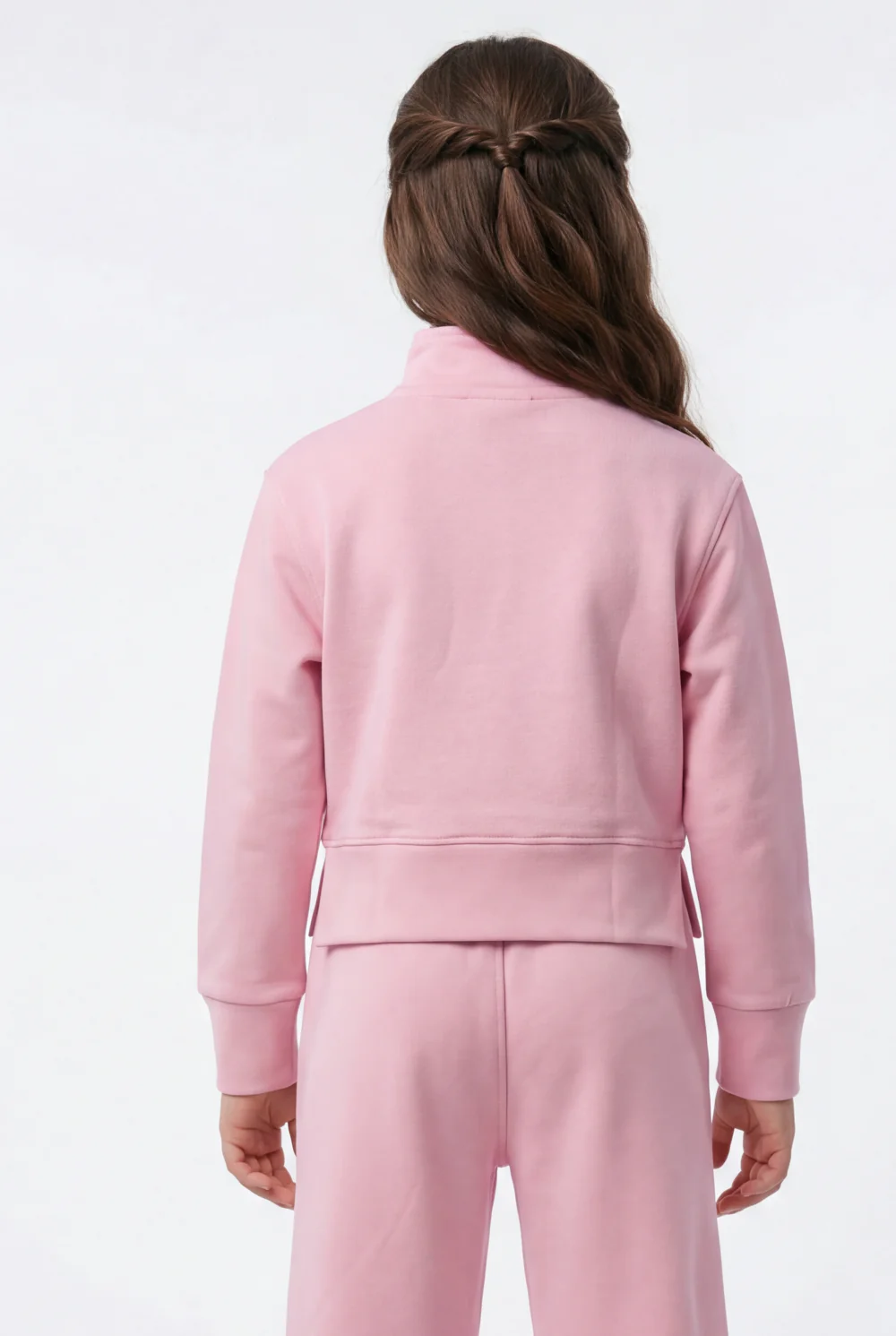 Girl’s Quarter Zip Funnel Neck Co-Ord Set Side-Slit Hem Comfortable Aesthetic Slim Fit Outfit - Image 10
