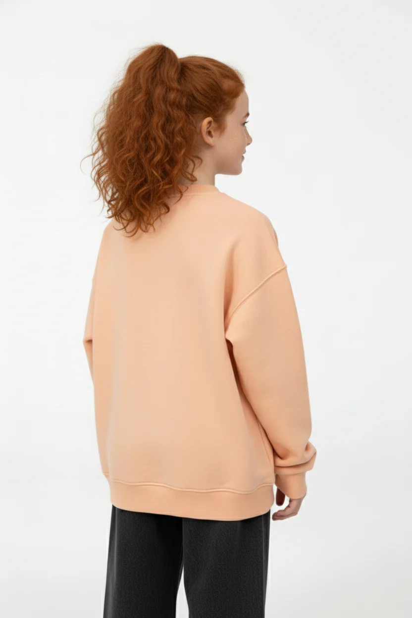 Girl’s Slim Fit Melton Round Neck Daily Wear Sweatshirt - Image 10